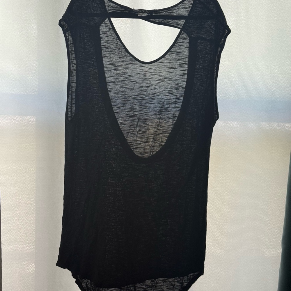 Black Sheer Sleeveless Cover Up by Venus